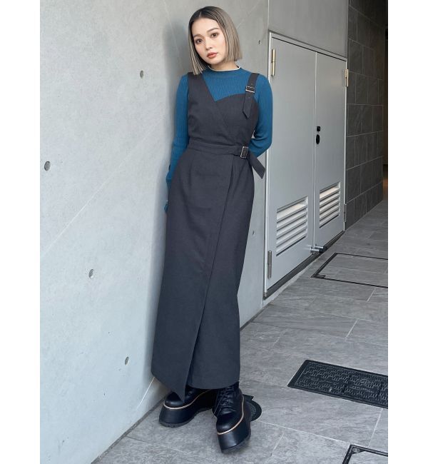 MURUA「ウールライクアシメジャンパースカート」|ワンピース|