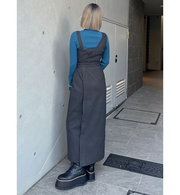 MURUA「ウールライクアシメジャンパースカート」|ワンピース|