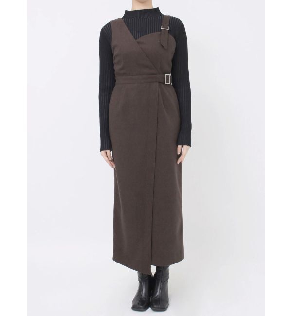 MURUA「ウールライクアシメジャンパースカート」|ワンピース|
