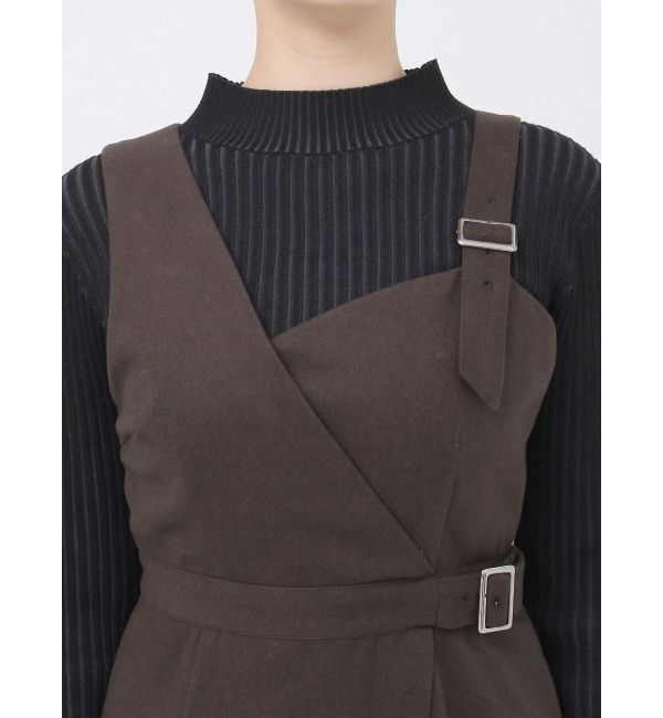 MURUA「ウールライクアシメジャンパースカート」|ワンピース|
