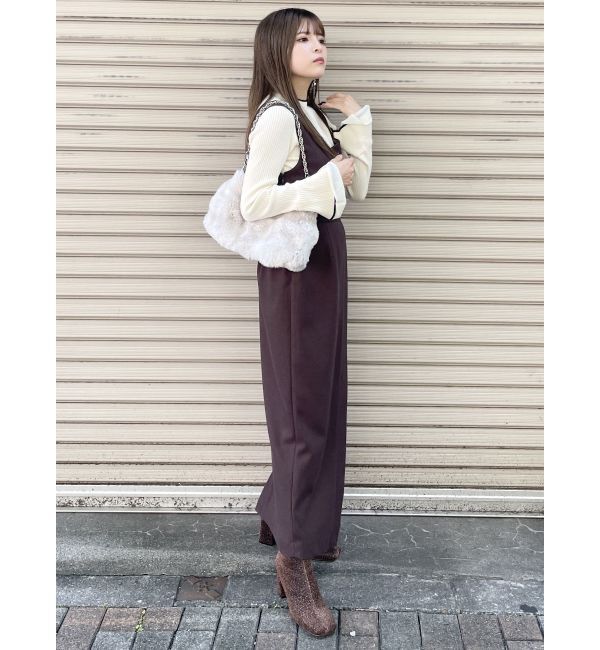 MURUA「ウールライクアシメジャンパースカート」|ワンピース|