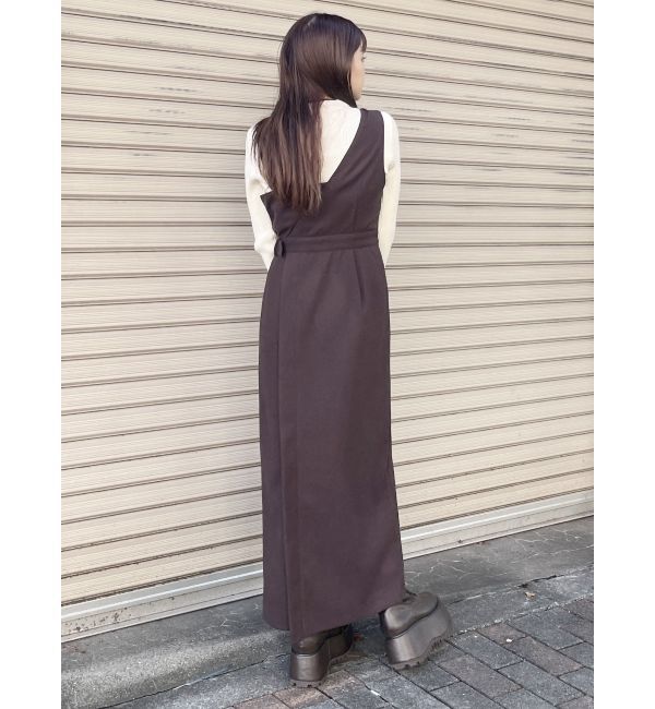 MURUA「ウールライクアシメジャンパースカート」|ワンピース|