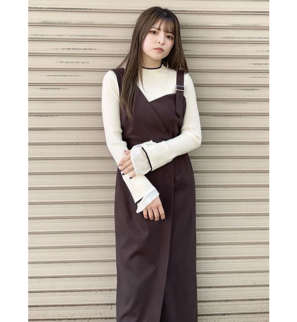 MURUA「ウールライクアシメジャンパースカート」|ワンピース|