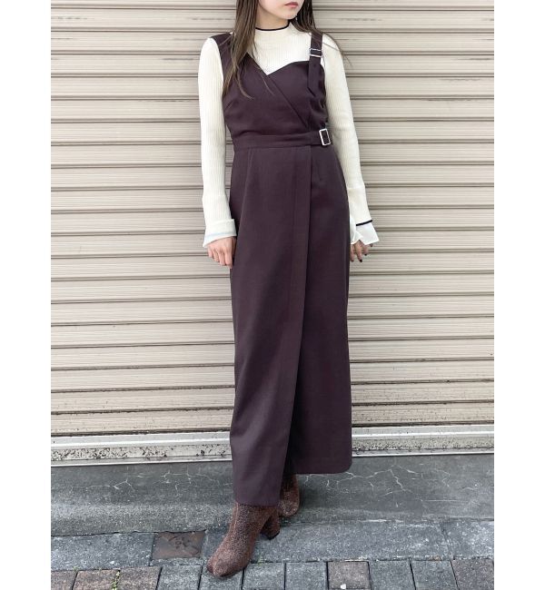 MURUA「ウールライクアシメジャンパースカート」|ワンピース|ブラウン