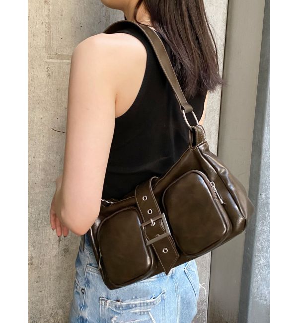 MURUA「ダブルポケットベルトバッグ」|その他|ブラウン