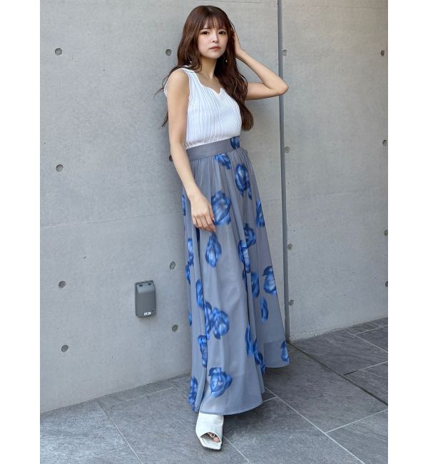 MURUA「ニュアンスフラワープリントスカート」|スカート|