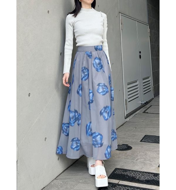 MURUA「ニュアンスフラワープリントスカート」|スカート|