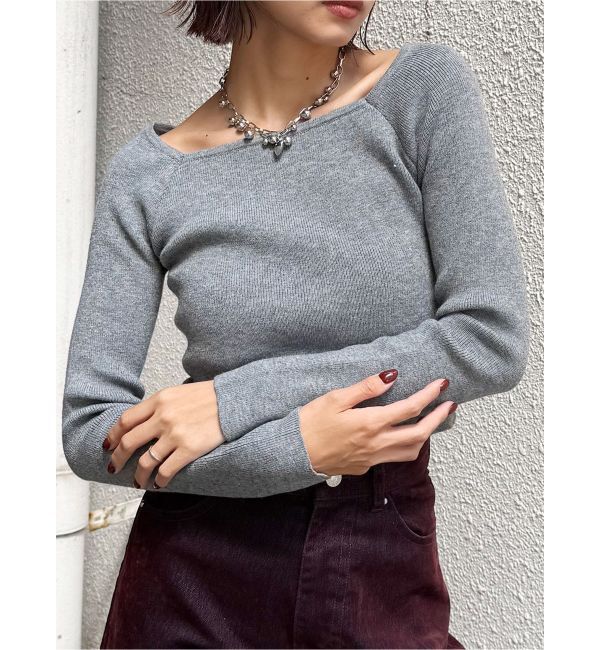 MURUA「ベーシックリブニット」|ニット・セーター|グレー