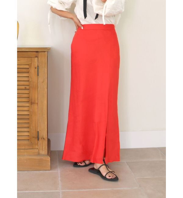 Ungrid「スリットフレアスカート」|スカート|オレンジ