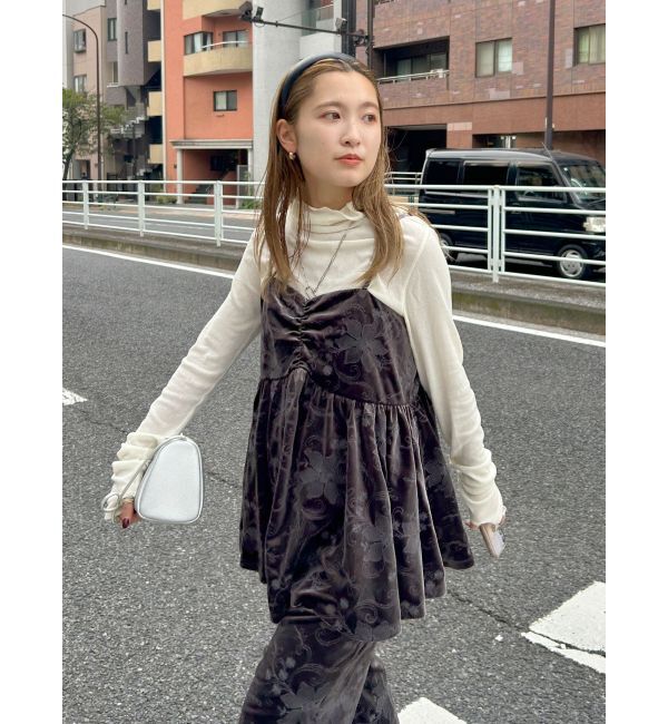 Ungrid「ベロア刺繍デザインキャミ」|キャミソール|