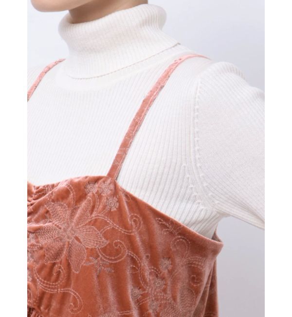 Ungrid「ベロア刺繍デザインキャミ」|キャミソール|