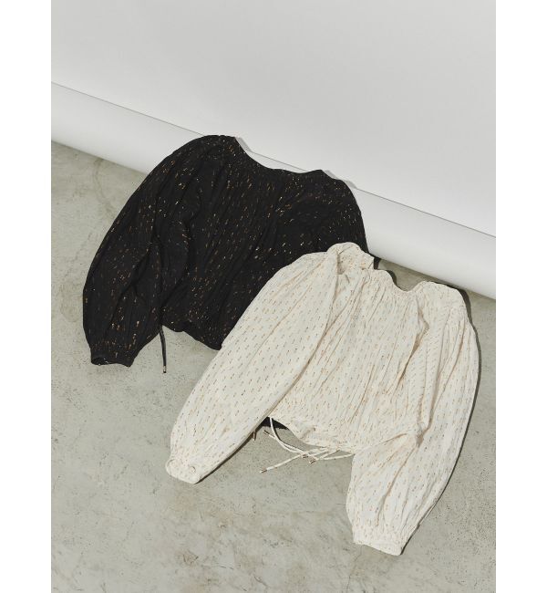 Ungrid「【Htage】ラメドビーサイドスリットボリュームブラウス」|シャツ・ブラウス|