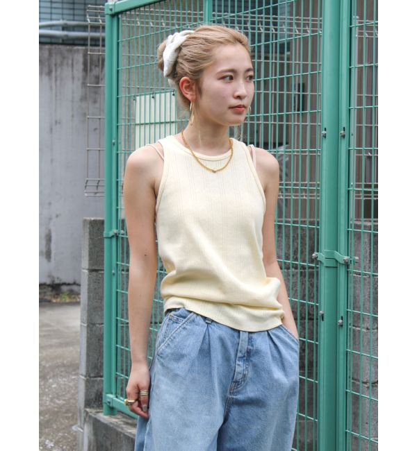 Ungrid「針抜きアメスリタンクトップ」|タンクトップ|イエロー