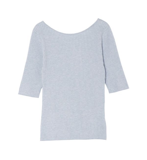 LAGUNAMOON「シルクブレンドハーフスリーブニットプルオーバー」|ニット・セーター|