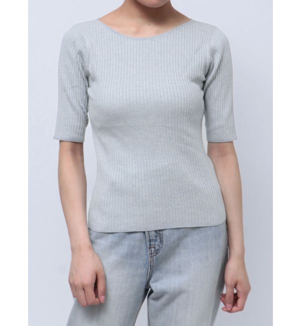 LAGUNAMOON「シルクブレンドハーフスリーブニットプルオーバー」|ニット・セーター|