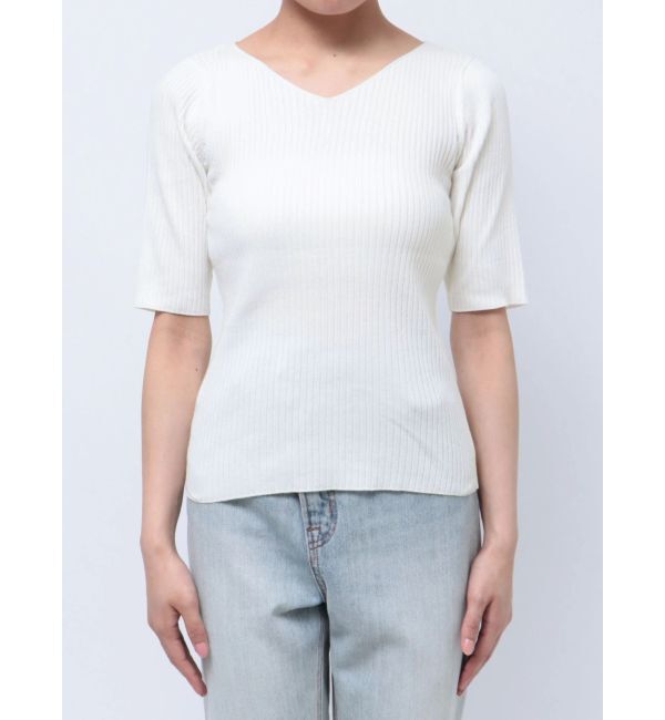 LAGUNAMOON「シルクブレンドハーフスリーブニットプルオーバー」|ニット・セーター|