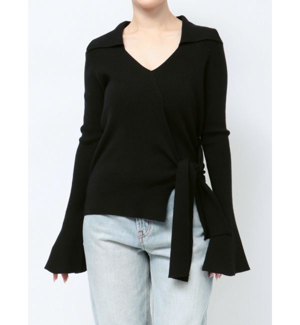 LAGUNAMOON「カシュクールウエストリボンニットトップス」|ニット・セーター|