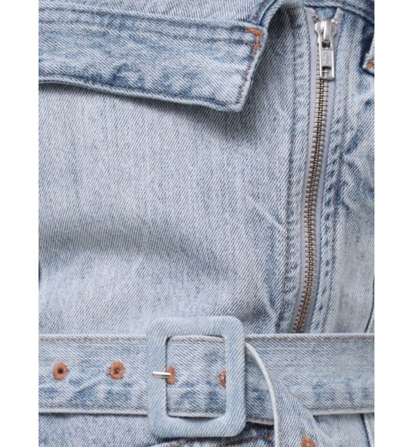 LAGUNAMOON「デニムアシンメトリーZIPベアワンピース」|ワンピース|