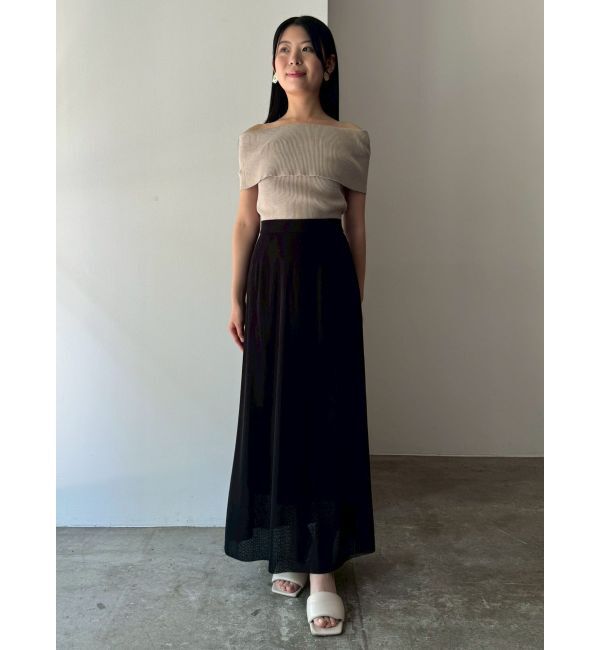 LAGUNAMOON「オフショルダーリブニットプルオーバー」|ニット・セーター|