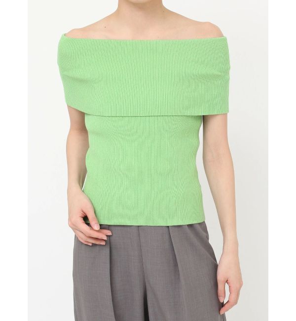 LAGUNAMOON「オフショルダーリブニットプルオーバー」|ニット・セーター|