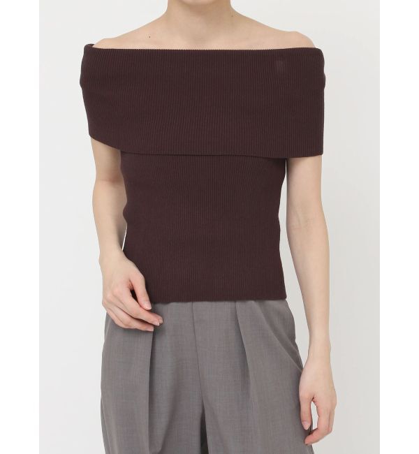 LAGUNAMOON「オフショルダーリブニットプルオーバー」|ニット・セーター|