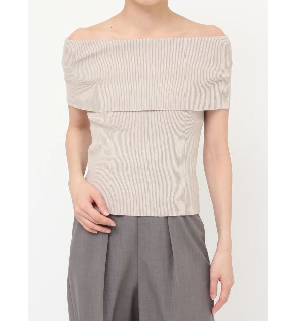 LAGUNAMOON「オフショルダーリブニットプルオーバー」|ニット・セーター|