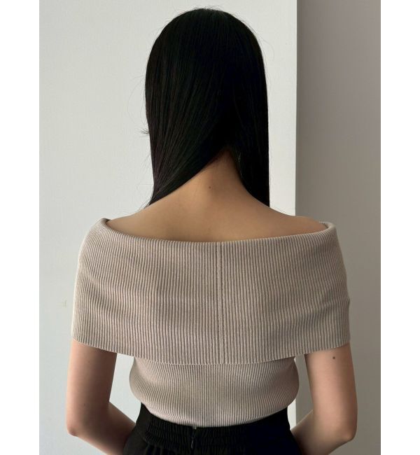 LAGUNAMOON「オフショルダーリブニットプルオーバー」|ニット・セーター|