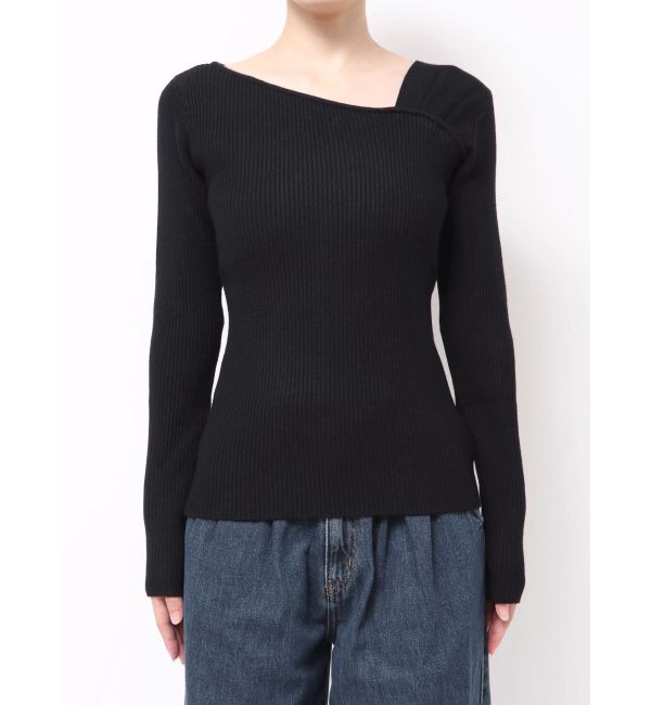 LAGUNAMOON「【REVIVAL】アシンメトリータックニットプルオーバー」|ニット・セーター|