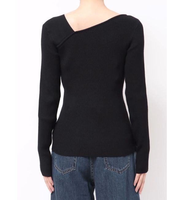 LAGUNAMOON「【REVIVAL】アシンメトリータックニットプルオーバー」|ニット・セーター|