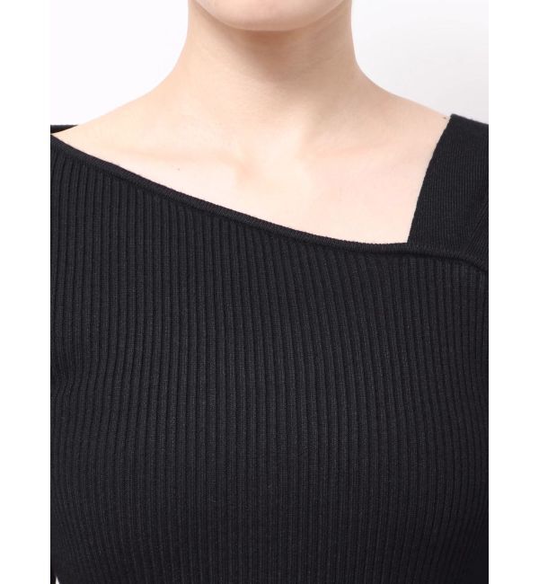 LAGUNAMOON「【REVIVAL】アシンメトリータックニットプルオーバー」|ニット・セーター|