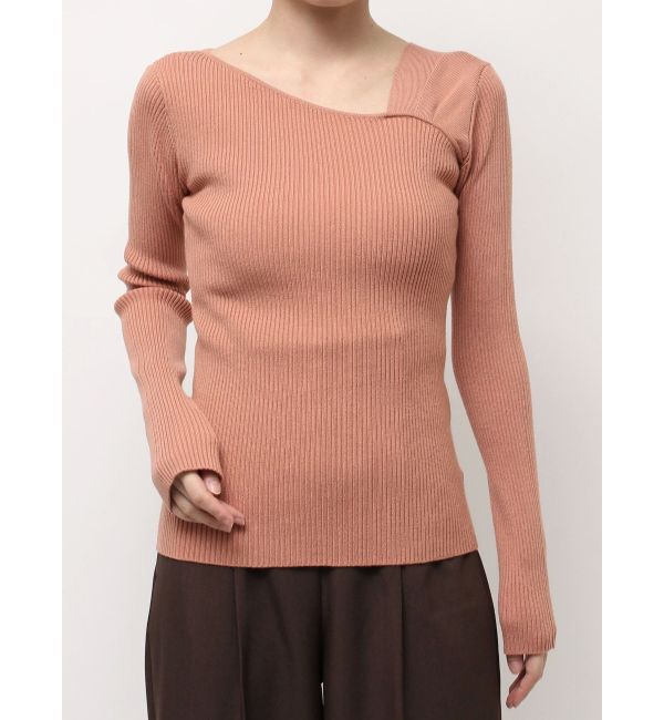 LAGUNAMOON「【REVIVAL】アシンメトリータックニットプルオーバー」|ニット・セーター|