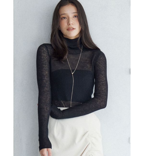 LAGUNAMOON「アルパカシアータートルニットプルオーバー」|ニット・セーター|ブラック