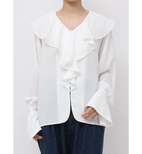 LAGUNAMOON「クレープフリルブラウス」|シャツ・ブラウス|ホワイト