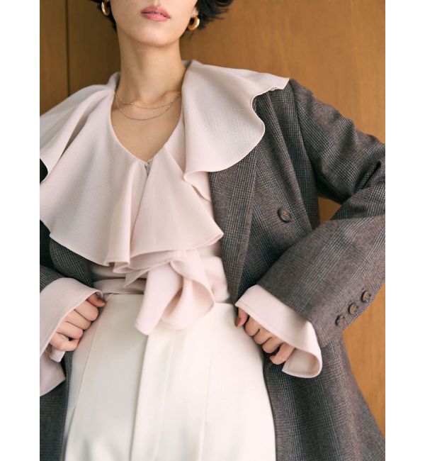 LAGUNAMOON「クレープフリルブラウス」|シャツ・ブラウス|ベージュ