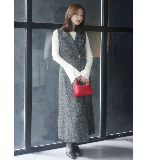 LAGUNAMOON「ツイードメタルボタンテーラードジャンパースカート」|ジャンパースカート|