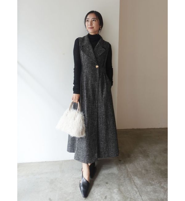 LAGUNAMOON「ツイードメタルボタンテーラードジャンパースカート」|ジャンパースカート|