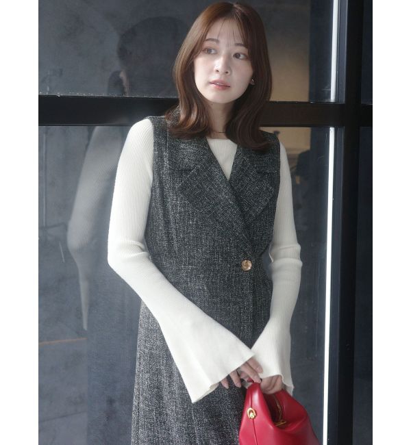 LAGUNAMOON「ツイードメタルボタンテーラードジャンパースカート」|ジャンパースカート|