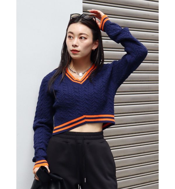 EVRIS「ショートケーブルニットトップス」|ニット・セーター|