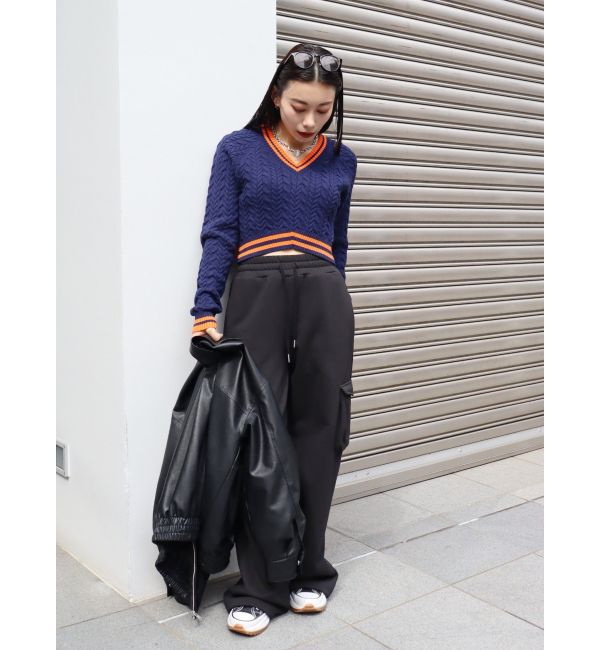 EVRIS「ショートケーブルニットトップス」|ニット・セーター|