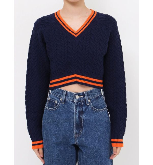 EVRIS「ショートケーブルニットトップス」|ニット・セーター|