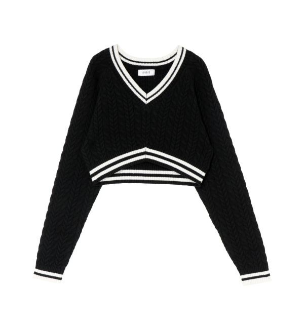 EVRIS「ショートケーブルニットトップス」|ニット・セーター|
