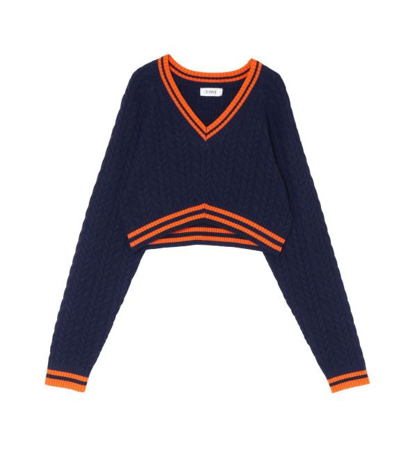 EVRIS「ショートケーブルニットトップス」|ニット・セーター|