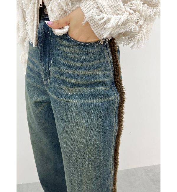 EVRIS「ボアステッチワイドデニムパンツ【セットアップ着用可能】」|デニム|