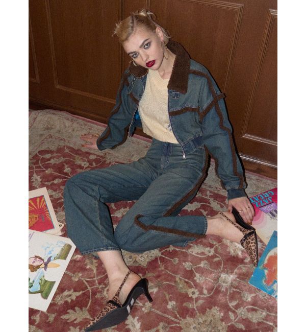 EVRIS「ボアステッチワイドデニムパンツ【セットアップ着用可能】」|デニム|