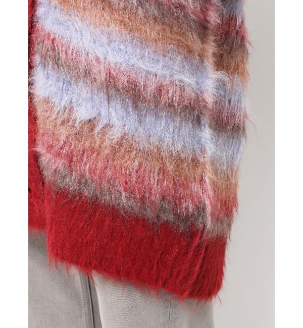 EVRIS「ソフトシャギーボーダーニットカーディガン」|カーディガン|