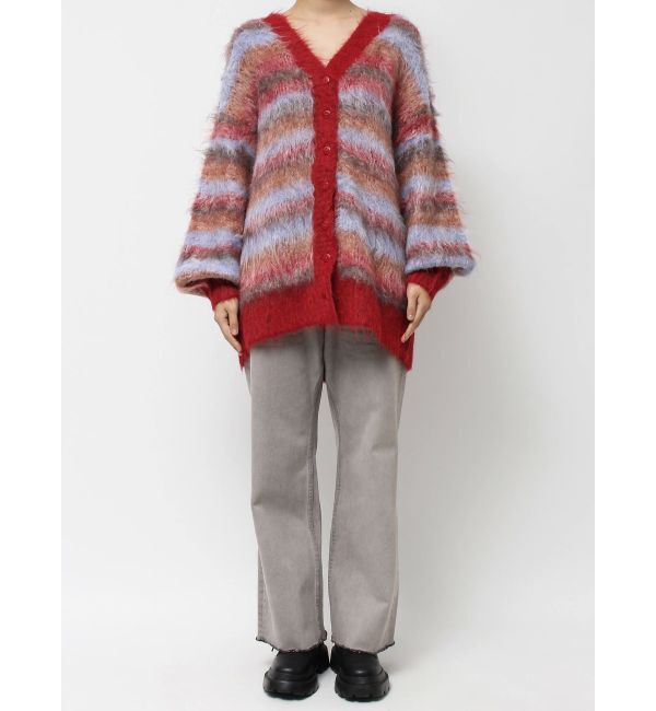 EVRIS「ソフトシャギーボーダーニットカーディガン」|カーディガン|