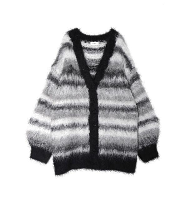 EVRIS「ソフトシャギーボーダーニットカーディガン」|カーディガン|