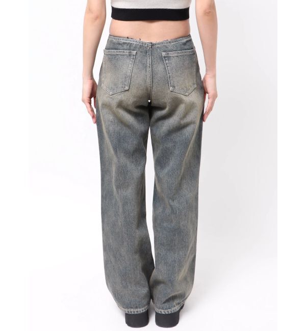 EVRIS「ウエストビジューワイドデニムパンツ」|デニム|