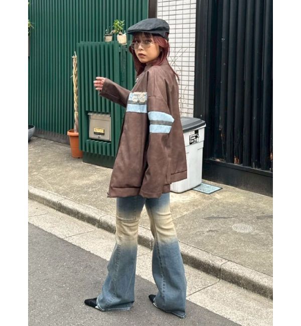 EVRIS「バイカーグラフィックオーバーサイズブルゾン」|ブルゾン・スタジャン|