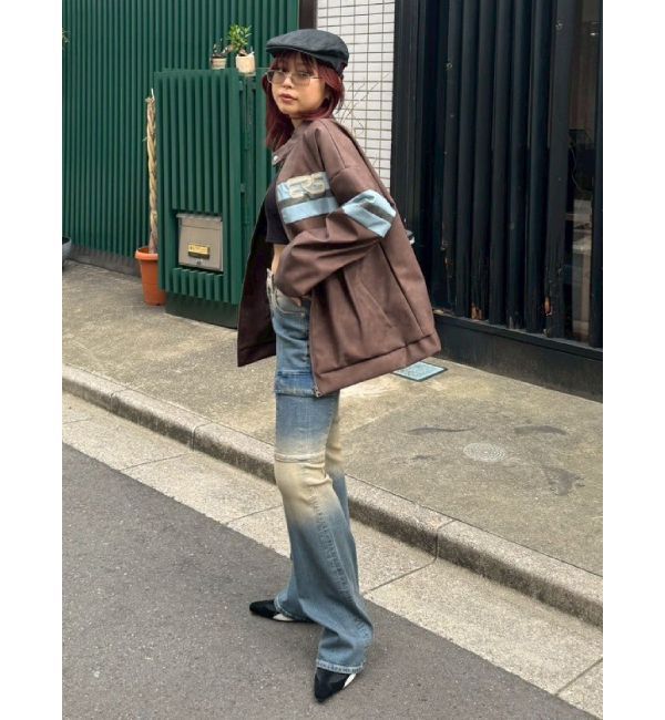 EVRIS「バイカーグラフィックオーバーサイズブルゾン」|ブルゾン・スタジャン|